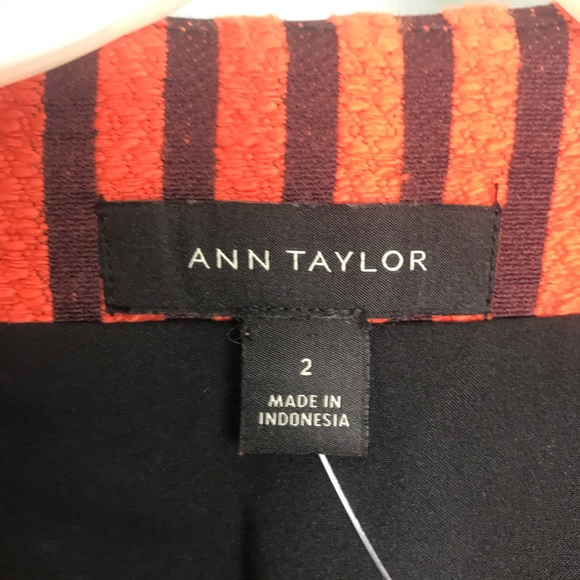 Ann Taylor NWOT Orange Multicolor Striped Blazer - Picture 6 of 6